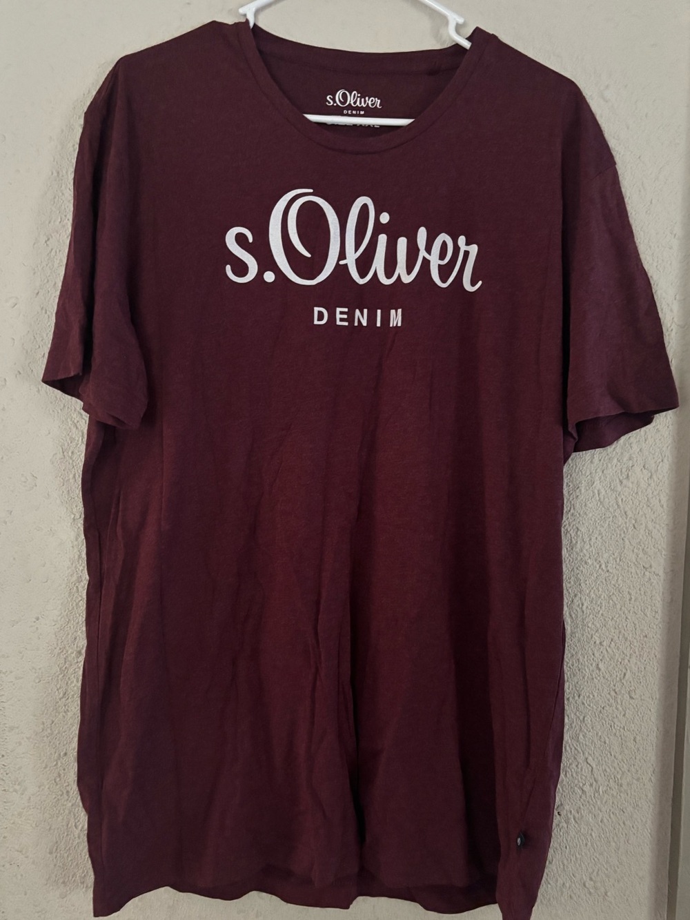 S. Oliver Denim Men's Burgundy Lightweight Logo T-Shirt XXL NWOT
